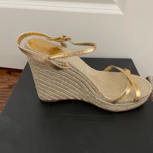 Gucci Wedges worn once for a wedding. Authentic mint condition.
